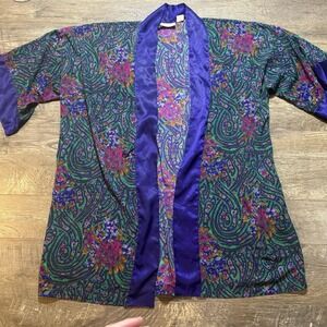 VTG Victoria Secret Floral Robe One Size Old Money With Pockets No Belt
